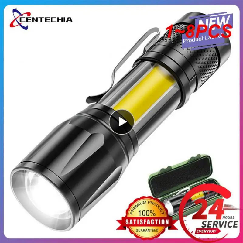 핫 미니 LED 손전등 줌 포커스 USB 충전 LED 라이트, 새로운 방수 조절식 펜라이트, 2023 램프 랜턴, 1  8 개