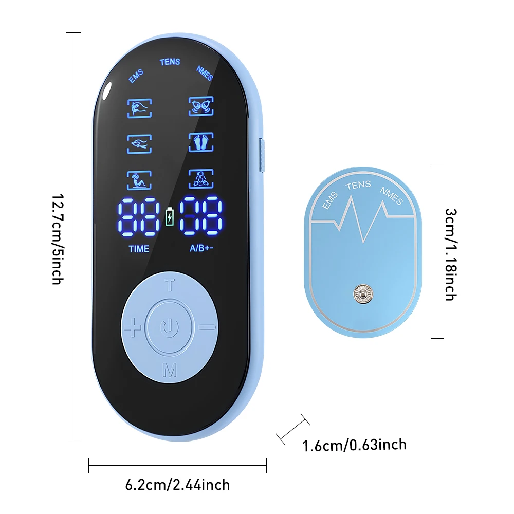 Rechargeable 18 Modes EMS TENS Muscle Nerve Electrostimulator Electrodes Patches