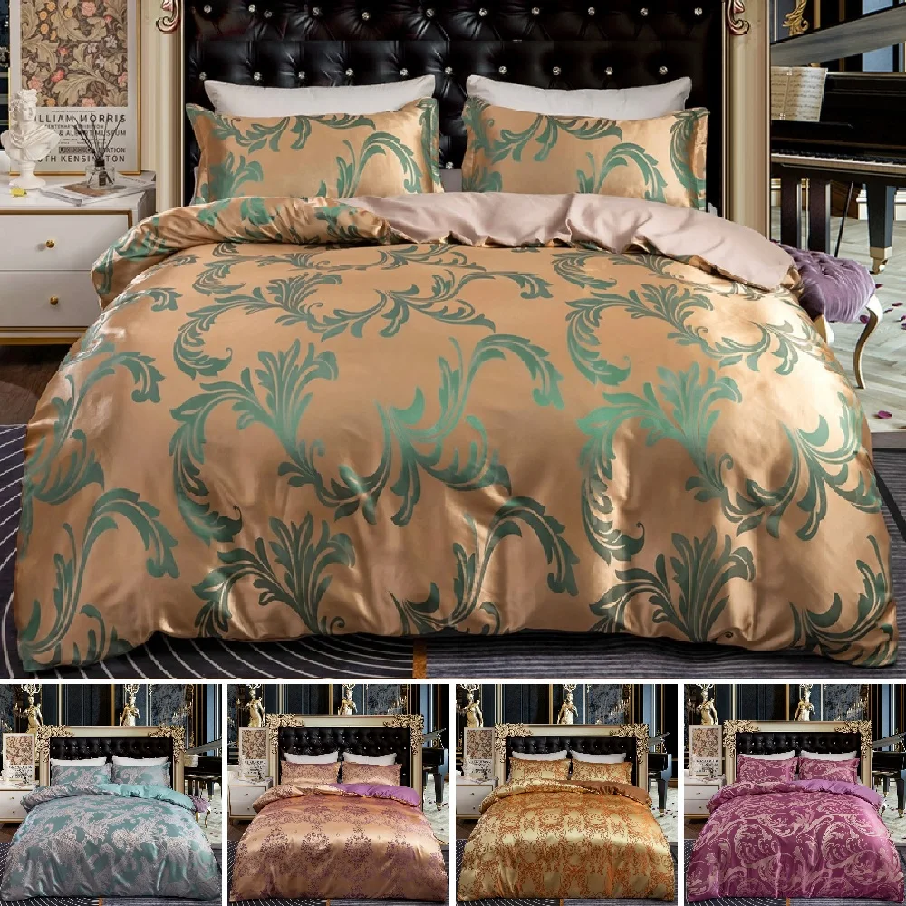 Luxury234pcsSatinJacquardBeddingSetHighQualityDuvetCover