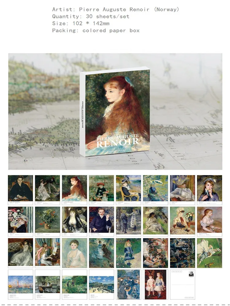 Wholesale Boxed Postcards Art Theme Greeting Message