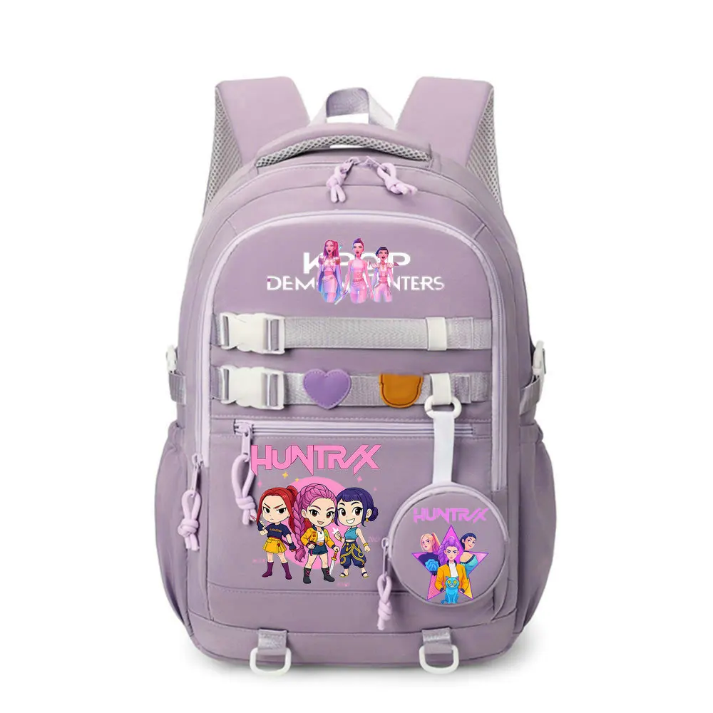 Zaino per bambini di grande capacità, borsa casual per libri, zaino scolastico carino con personaggi anime Kpop Demon Hunter, zaino alla moda con cartoni animati, regalo per bambini - immagine 6
