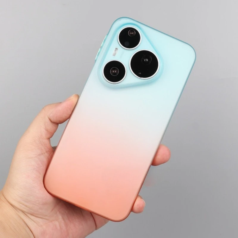 Vibrant Gradient Soft Silicone Shockproof Case - Ultra Thin Transparent TPU Cover