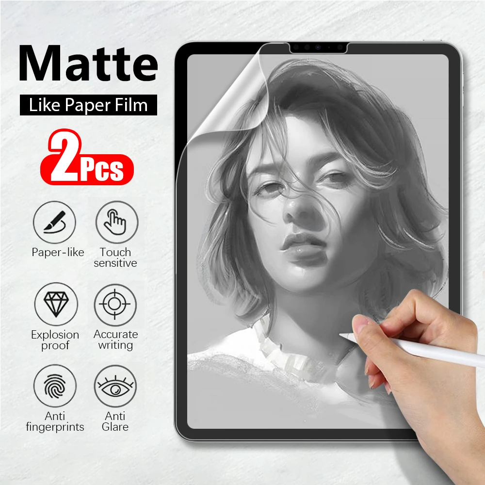 

2 шт., бумажная Защитная пленка для Ipad Pro 11 12,9 13 2024 9 10 поколения
