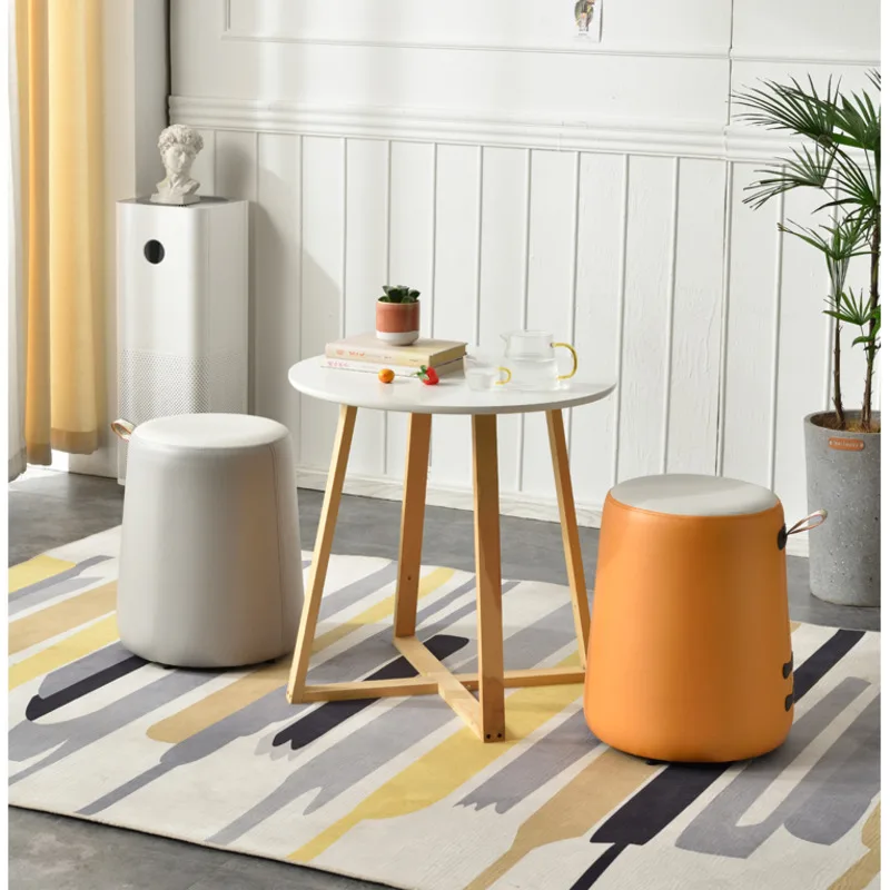 

Foot Stool Creative High Bullet Sponge Modern Home Furniture Multi-functional Hallway Ottoman Hand Carry Design Dressing Stool
