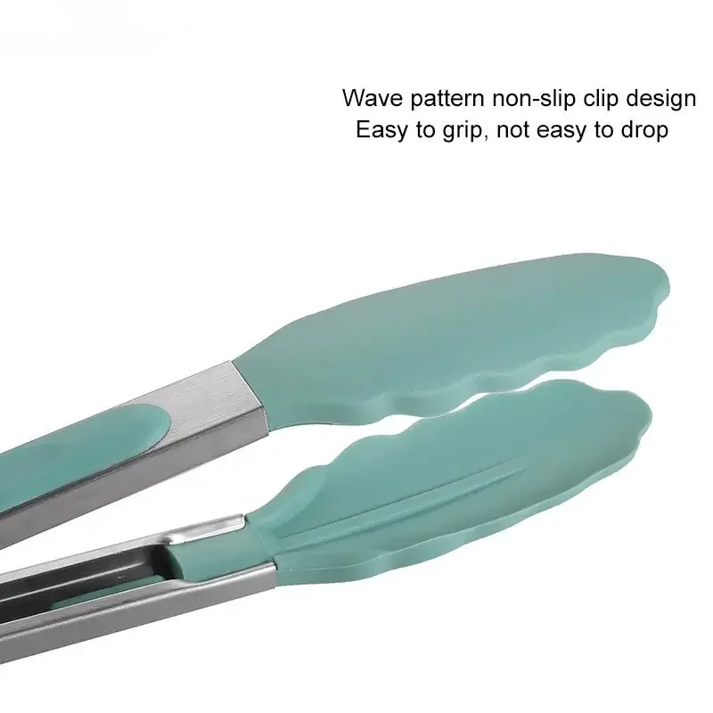Food Grade Silicone Food Tong Creative Non-Slip Silicone Bread Tong Serving Kitchen Tools BBQ Tools Accessories