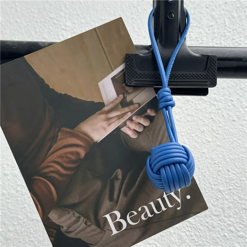 Handmade Luxury PU Leather Weave Ball Pendant - Fashionable Handbag Decoration Wholesale Gift