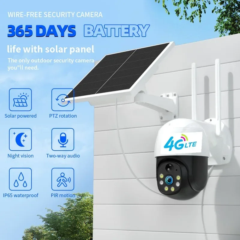 

Outdoor solar 4G network camera, mobile phone remote monitoring, high-definition full-color night vision, no power grid availabl