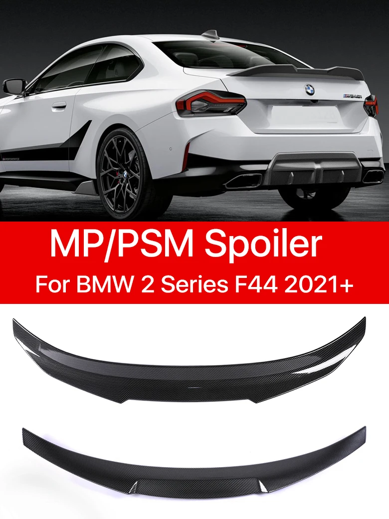 

For BMW 2 Series F44 2021 2022 20203 2024 Carbon Fiber Rear Lip Bumper Trunk Wing Tail Kit M4 PSM Style Spoiler Gloss Black