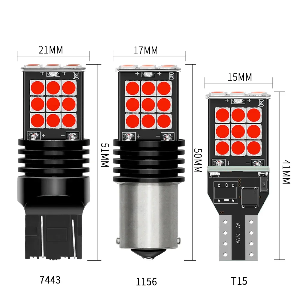 LED  극ũ Ʈ, LED ȣ , ڵ , 2X BAU15S PY21W BA15S 1156 T20 7443 W21/5W P21/5W BAY15D 1157 3157 P27/7W, 12V