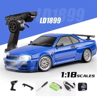 New Ldrc 1899 Rtr 1/18 2.4g Rwd Rc Car Drift Gtr R34 Gyro Led Light On-Road Full Proportional Alloy Body Shell Racing Vehicles 1