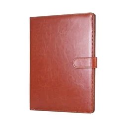 Premium Leather A4 Multifunctional Conference and Business Stationery Folder (Brown)