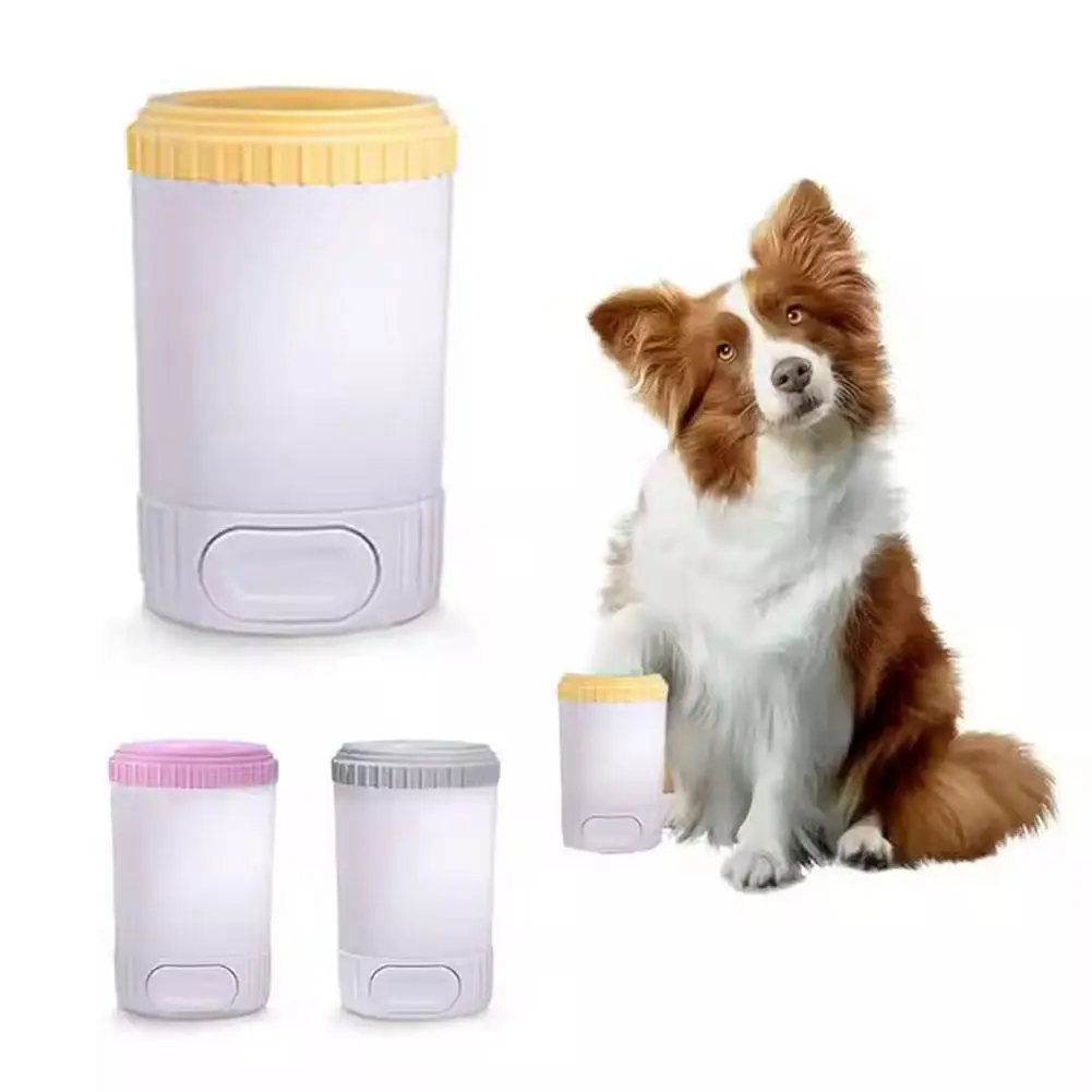 Automatic Pet Dog Foot Washer Cleaner Brush Soft Silicone Needle Dog Paw Outdoor Cleaner Cup Paw Washing For Dogs Cats B5V0