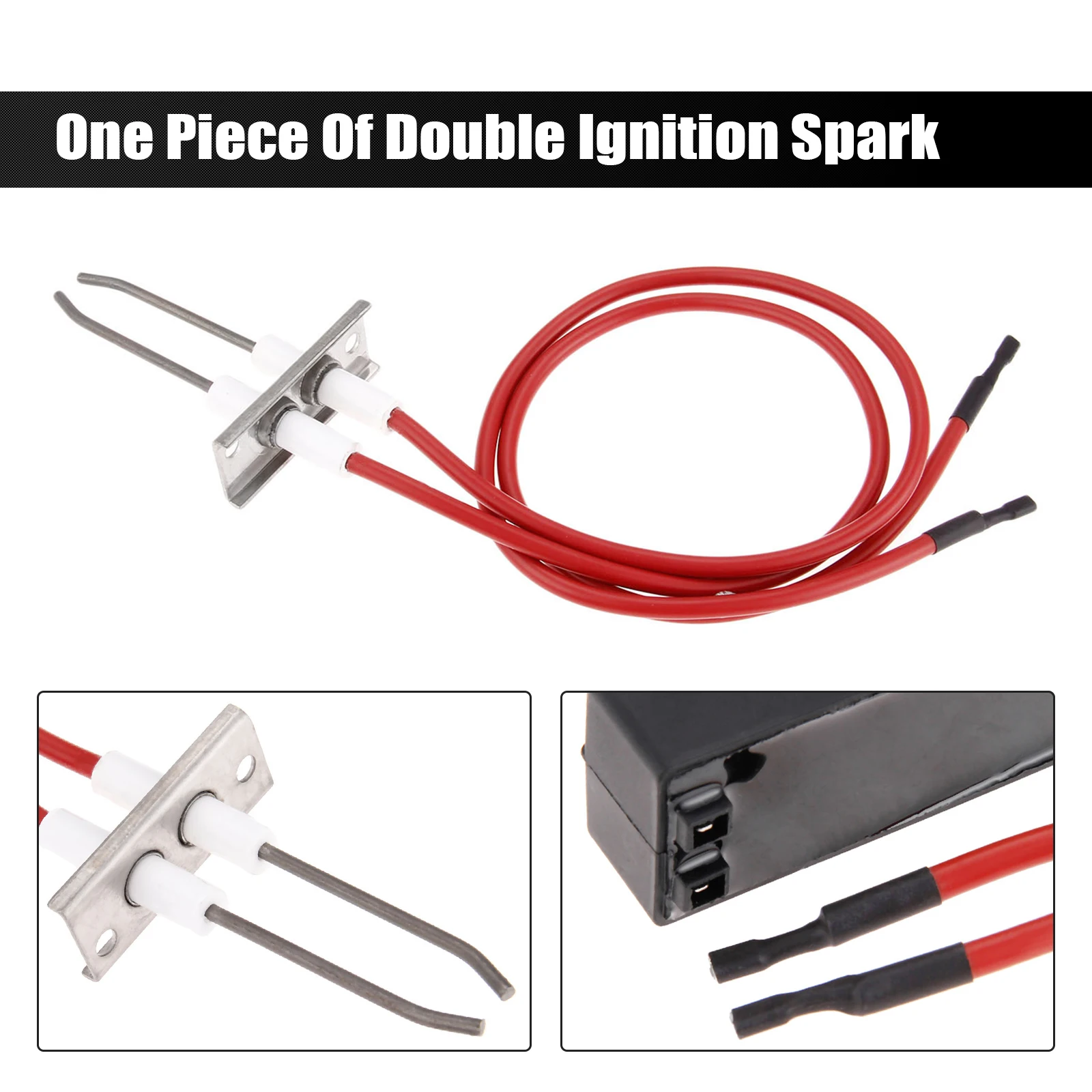 Double Ignition Kit Electronic Igniter Propane Gas Grill Igniters with Double Ignition Electrode 450 mm High Spark Plug Wire