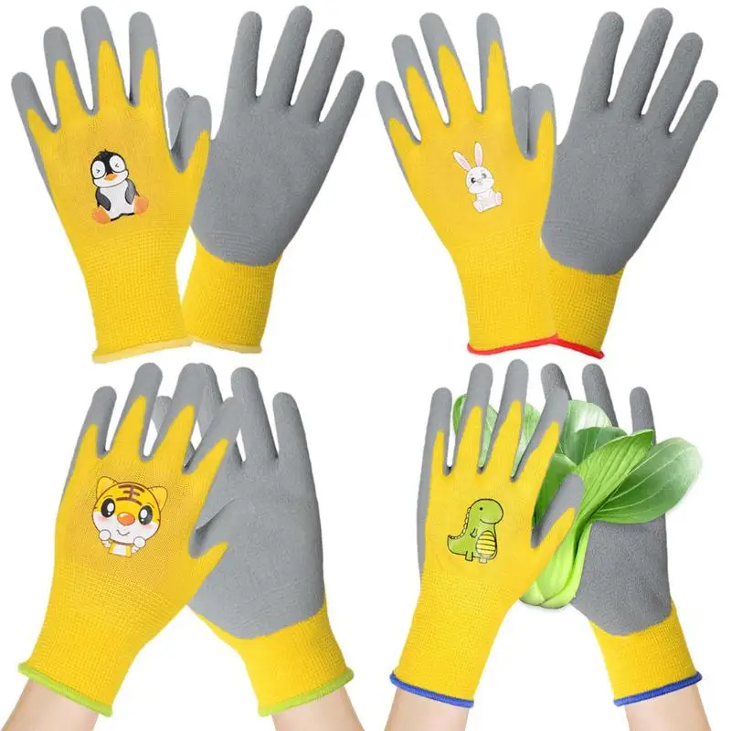 Gants de sécurité en caoutchouc pour enfants/tout-petits/juniors, à faire  soi-même, âgés de 3 à 12 ans, l'hypothèse enduite de latex naturel -  AliExpress