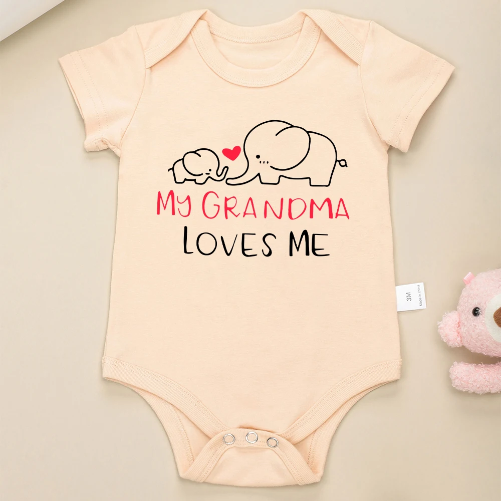 My Grandma Loves Me Fine Gift Newborn Clothes Kawaii Harajuku Fashion Baby Onesie for Boy and Girl Summer High Quality Cotton 3