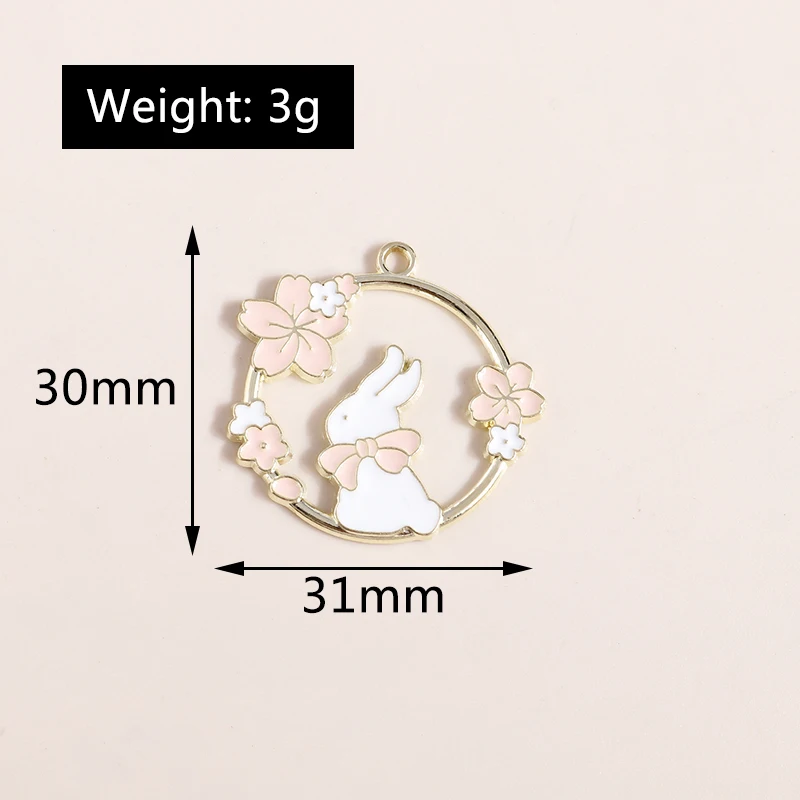 Leslie Mixed 10/20 Stück süße Emaille-Kaninchen-Anhänger-Charms für Schmuckherstellung, DIY, Ohrringe, Halskette, Armband, Zubehör, Zubehör – Detail 15