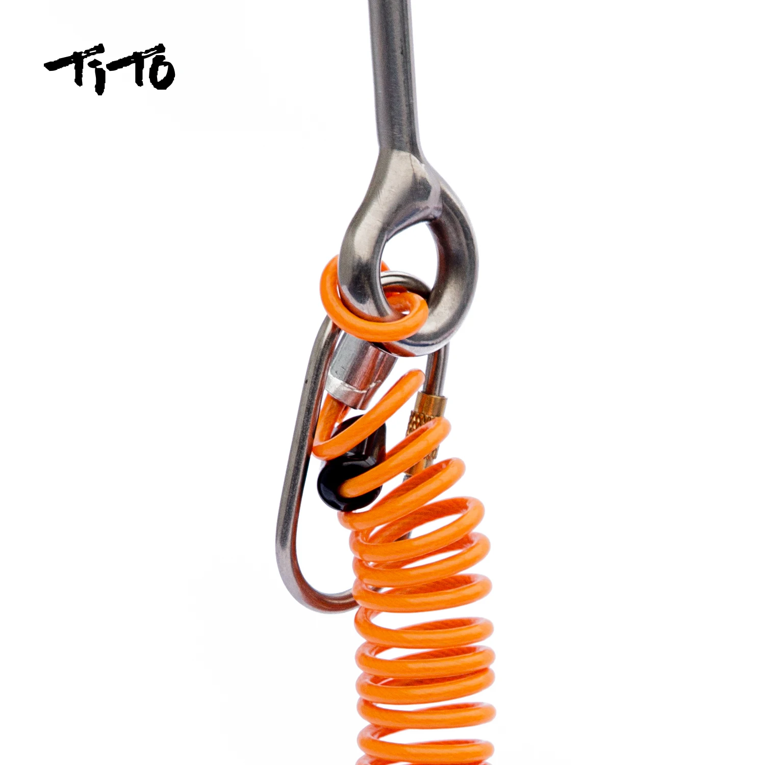 TiTo Titanium Reef Hook Scuba Diving Single Drift Hook with Telescopic Spring Rope for Diving Accessories Current Hook 2