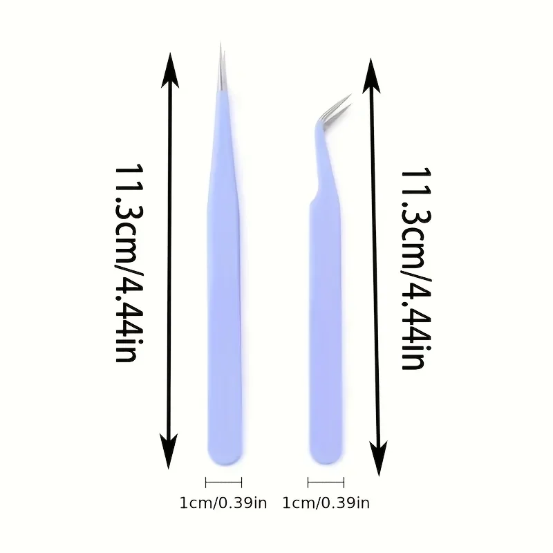 2pcs Stainless Steel Precision Tweezers Color Scrapbook Tweezers Straight and Curved Are Suitable for DIY Bead and Fine Projects