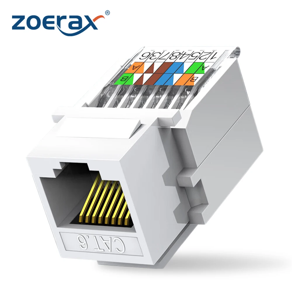 Zoerax-keystone Jack Ferramenta sem Punch-down Ferramenta Necessária Branco Módulo Acoplador Não Rj45 Cat6 Cat5e 10 Pack