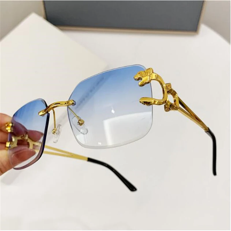 Designer Rimless Sunglasses Mens For Women And Men Frameless Cut Edge With  Diamond Encrusted Buffalo Horn C Shaped Decorations Latest Fashion  Accessory EKX6720582 From Epsq, $36.28