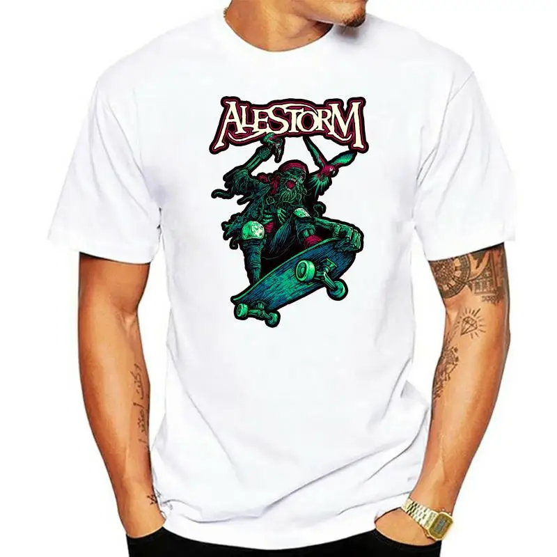 Alestorm T Shirt Pirate Pizza Party Skater Band Logo Mens Black |