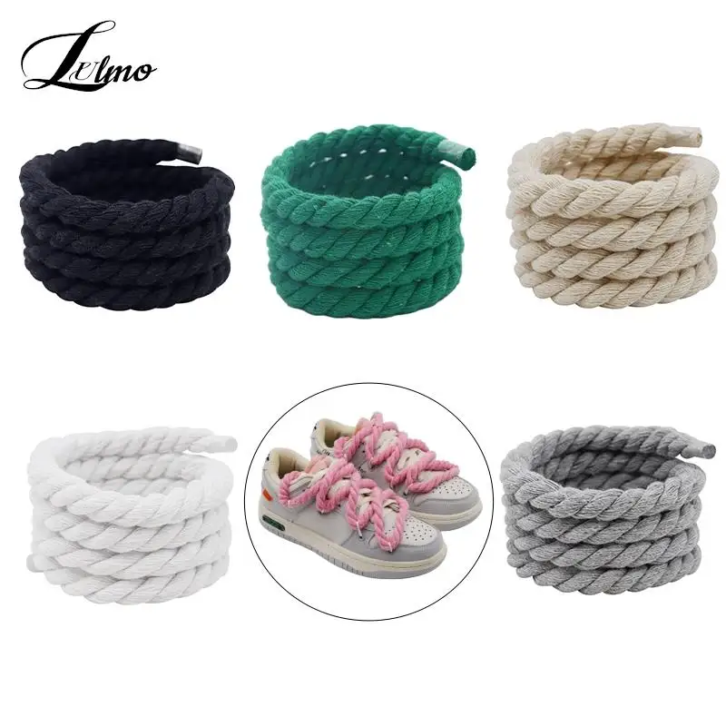 

Round Shoelaces Colorful 0.8cm Thicker Cotton Shoelace Running Sneakers Laces 1Pair 120cm Boots Shoe Laces Shoes