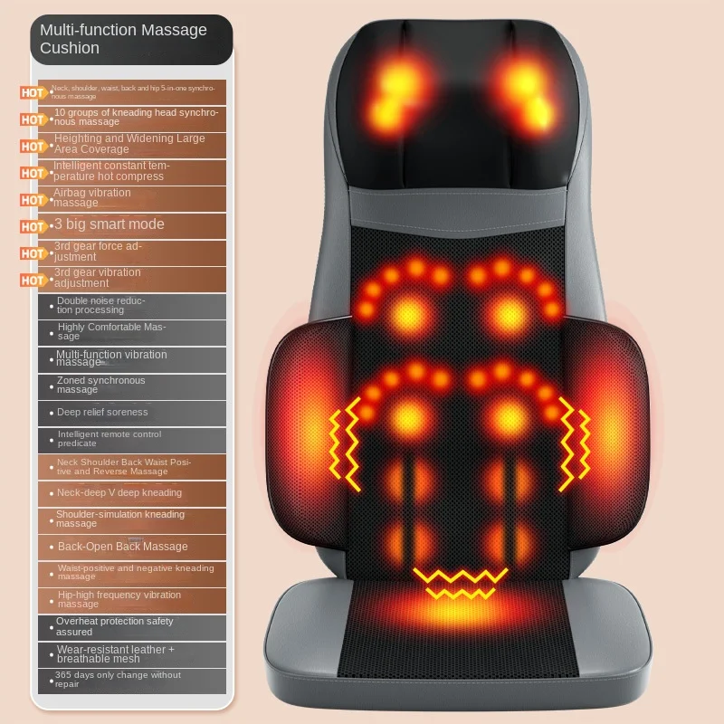 Multi Functional Shoulder and Neck Massager Waist Back Buttocks Whole Body Massage Cushion Three Gear Adjustment - Image 6