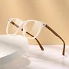 Wood Pattern Retro Anti Blue Light Glasses for Men Optical TR90 Male Square Glasses Frame Women Clear Lens Gift Frames F75233 1