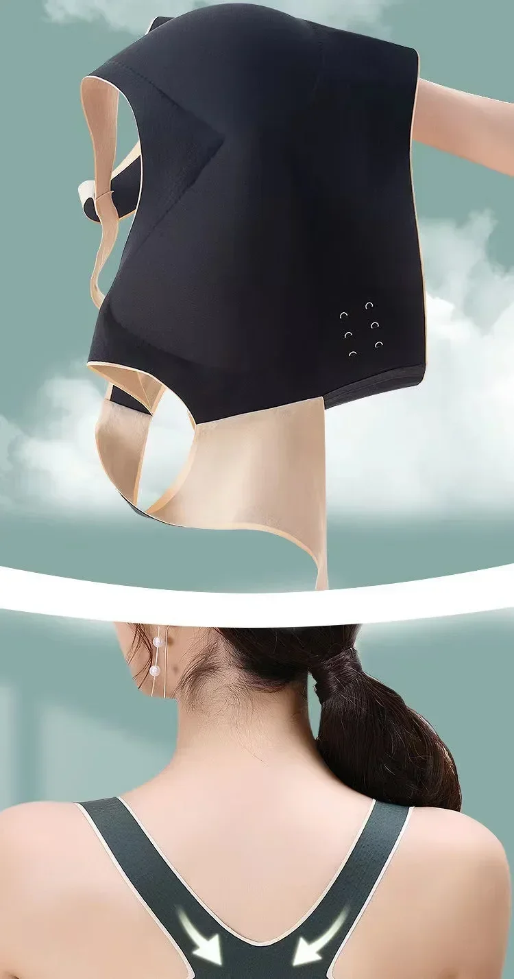 Description Picture 3 of itemSports Bra Front Adjustable Buckle Wireless Padded Comfy Gym Yoga Underwear Breathable Workout Fitness Top Low Intensity Women