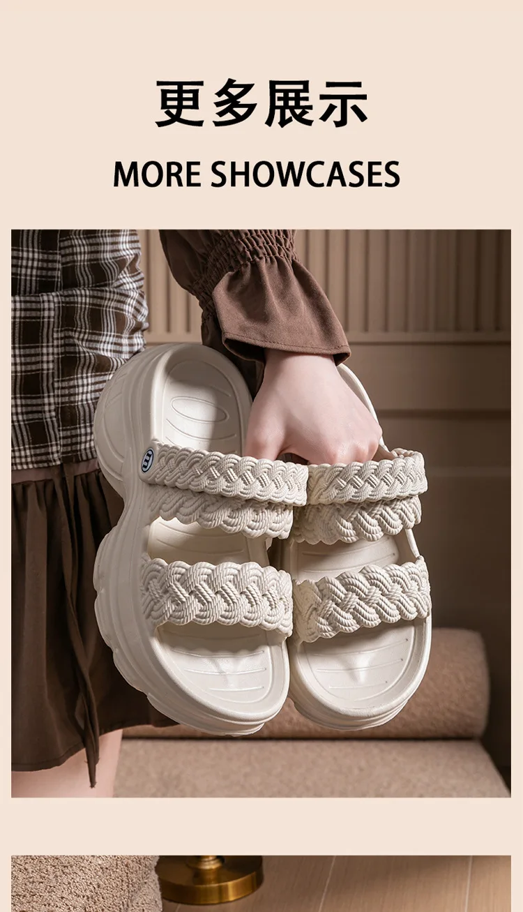 Shevalues Mode Damen Hausschuhe Outdoor Sommer Neue Strandrutschen EVA Leichte Hausschuhe Plattform Offene Zehen Damen Sandalen – Detail 8