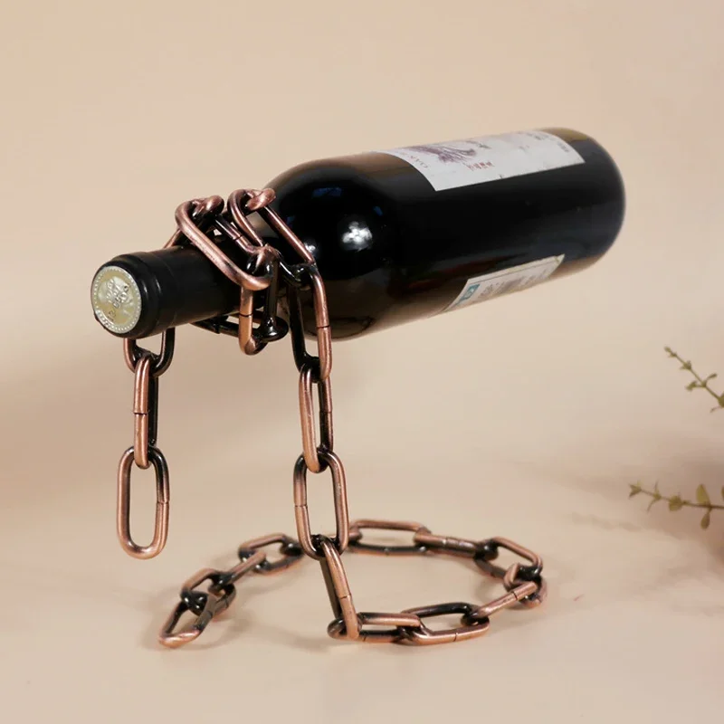 

Suspension Iron Chain Wine Rack Metal Chain Handicraft Creative Hotel Bar Decoration Desktop Red Wine Decoration New Year Gift