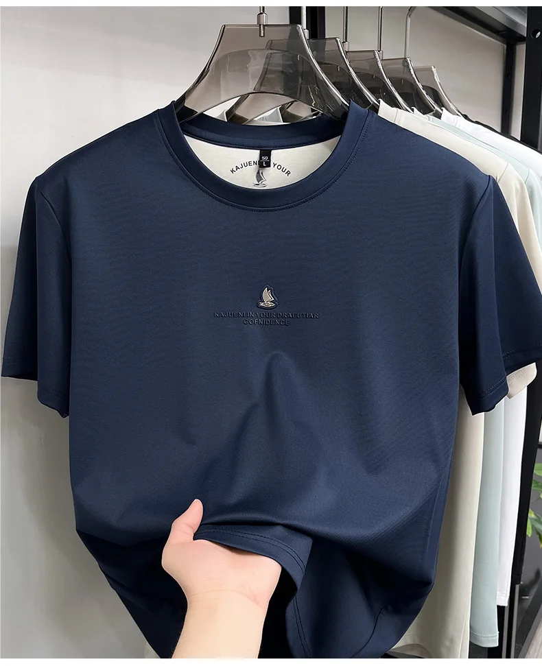 Modisches, mit Buchstaben geprägtes Kurzarm-T-Shirt hochwertige Markenqualität Herren-Sommer-Rundhals-Shirt lässig neu leicht atmungsaktiv luxuriöses Oberteil – Detail 13