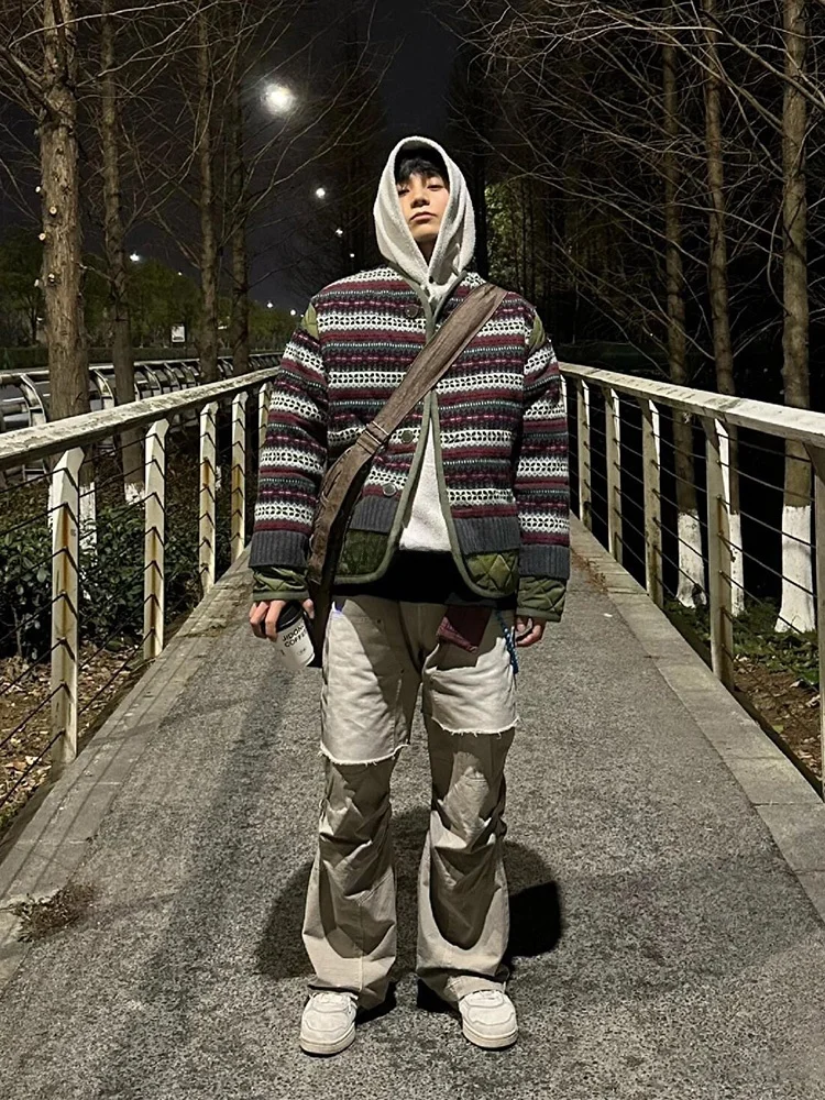 Junya Watanabe Knitted Sweater Jaet Inner  Thor's Extra Fire Deer Couple Internet Famous Warm Stand Thin Retr...