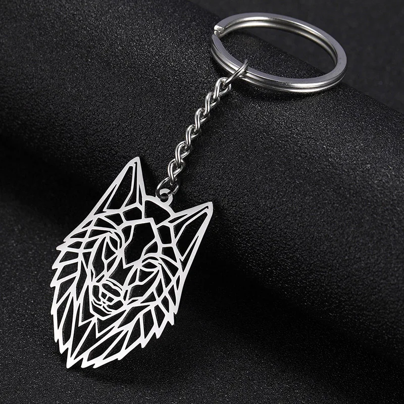 COOLTIME Wolf Keychain Fox Tiger Bear Animal Pendant Unicorn Rabbit Stainless Steel Keyring Men Car Key Chain Jewelry Gift 2024 - Image 2