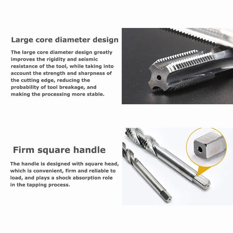 Metric HSS Spiral Flute Tap Machine Thread Screw For Metal Blind Hole M2-M30 Screw Tap Set