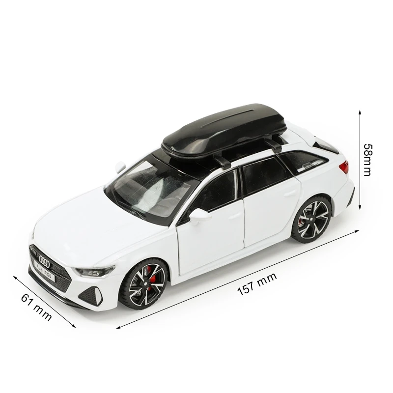 1/32 Audi RS6 Miniature Diecast Toy Car Model Sound & Light Doors Openable Educational Collection Gift for Children Boy Kid 5