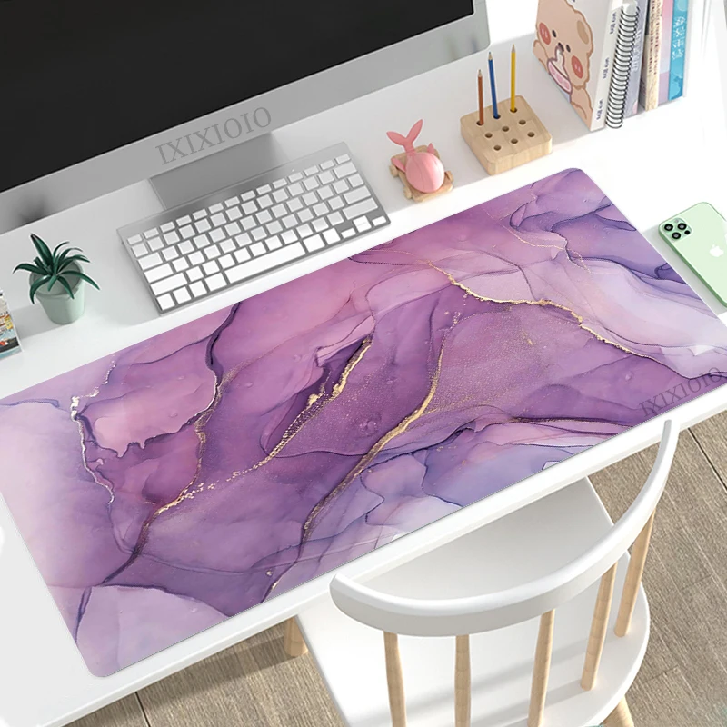 Mouse Pad de Mármore Antiderrapante para Jogos Computador hd Mousepad Teclado Mecânico Tapete de Mesa de Escritório Moda xl Grande - Imagem 3
