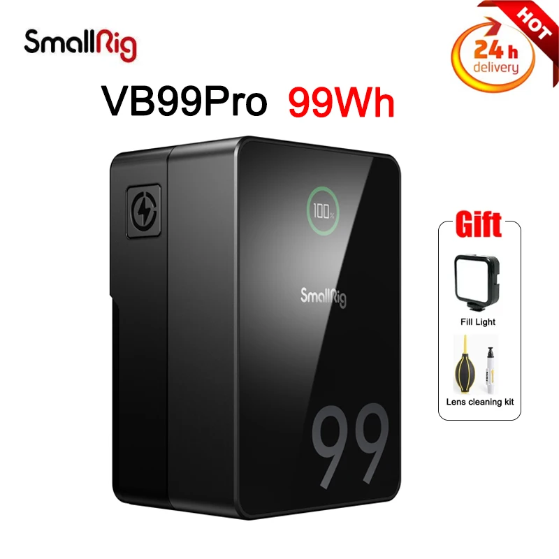 

SmallRig VB99Pro 99Wh Mini V-Mount Battery 100W Fast Charging 3500mAh High-Capacity Type-C/D-TAP Input/Output 4292 Battery