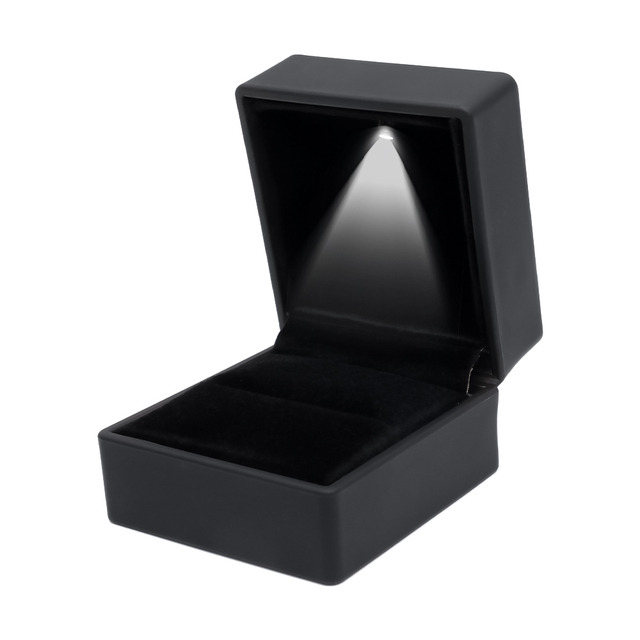 LED Jewelry Box Ring Box with LED Light Engagement Wedding Rings Case Boxes Pendant Earring Display Storage Jewellery