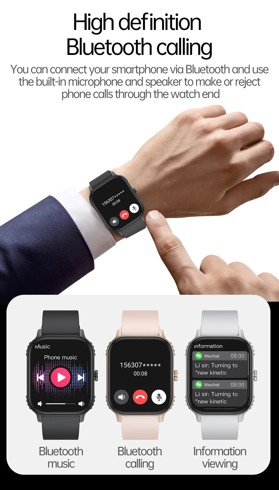 2026 New Smartwatch 1000MAH Large battery 2.04''HD screen GPS IP68Waterproof Bluetooth call Health monitoring Voice assistant 5