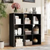 JHK 9 Cube Storage Organizer Wooden Shelf Bookcase Open Bookshelf for Display Storage Bookcase