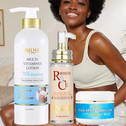 AILKE Multi-Vitamin Radiance Boosting Body Lotion with Vitamins A, E, B3, B5 for Even Tone & Hydration (3 in 1 set)