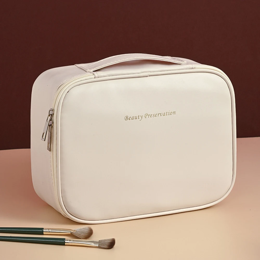 Borsa per cosmetici da viaggio, grande capacità, custodia per il trasporto impermeabile Custodia per cosmetici con divisore e maniglia - immagine 5