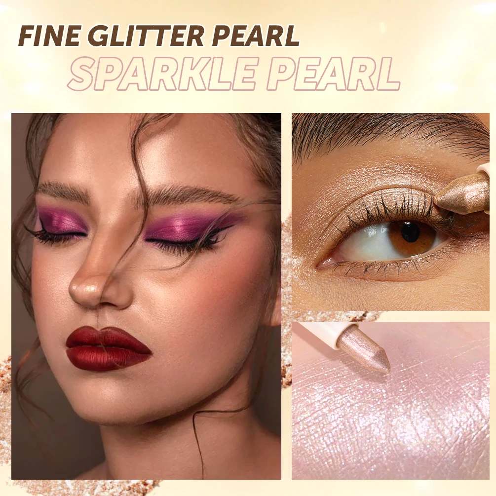 Eyeshadow Stick Eyeshadow Pen Eyeshadow Pencil Waterproof Pearlescent Glitter Shimmer Pigment Eye Shadow Liner Highlighter Pen Eyes Makeup Tools