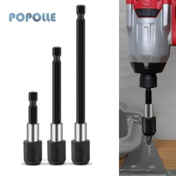 Tige d'extension de perceuse électrique de 1/4 pouces, auto verrouillage, tournevis à changement rapide, outil d'extension hexagonale intérieure magnétique 
