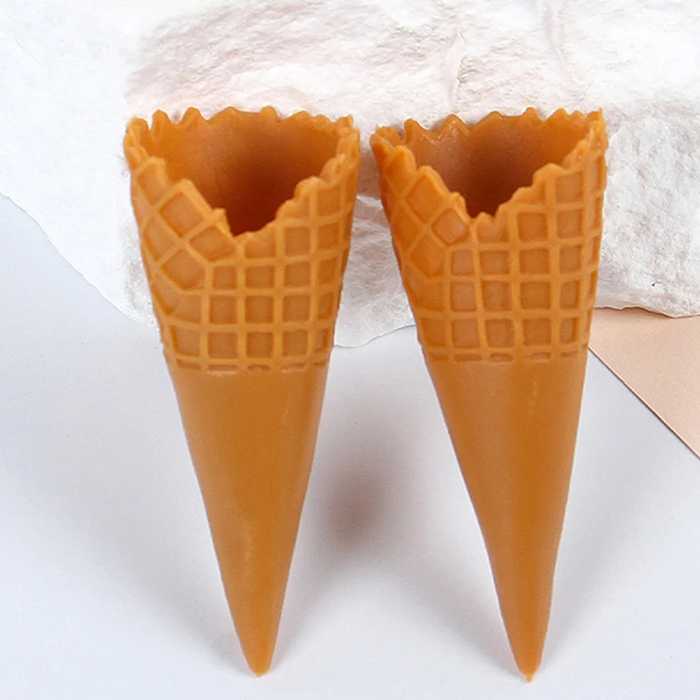 

Mini Realistic Artificial Ice Cream Cone Simulation Crisp Cone Model Pretend Play Food Toy
