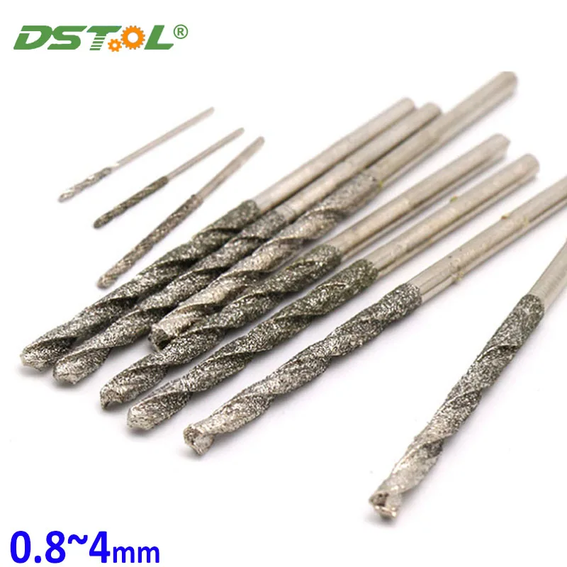 Diamond Coated Tipped Tip Twist Drill Bit for Glass Jewelry Stone Tile 0.8mm 1mm 1.2mm 1.5mm 1.8mm 2mm 2.5mm 3mm 3.5mm 4mm