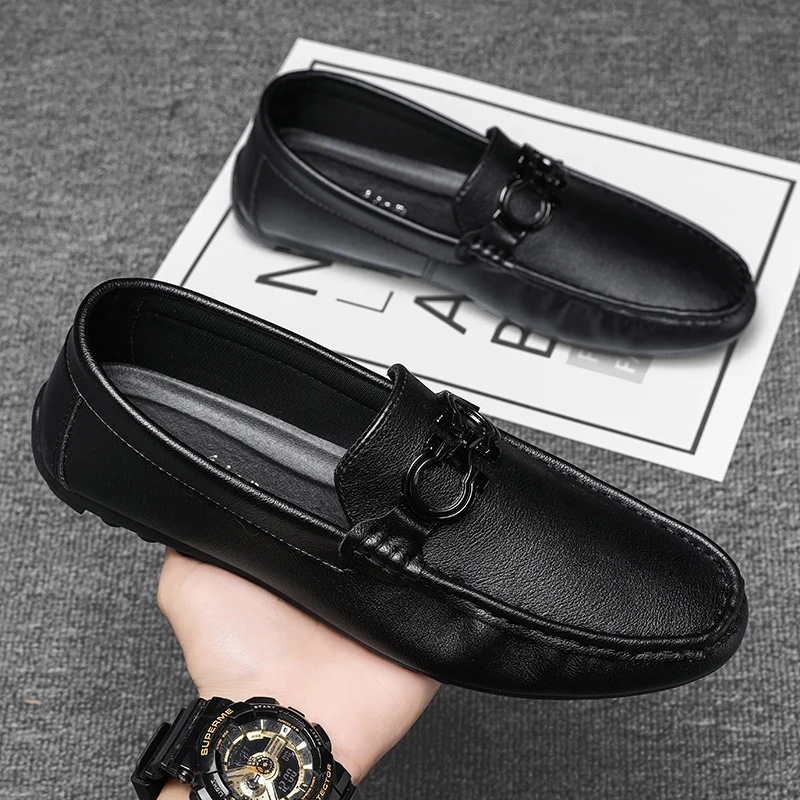 2024 New Men's Casual Fashion, Men's Boat Shoes, Driving Shoes, Men's Bean Shoes, Soft Sole Casual Leather Shoes