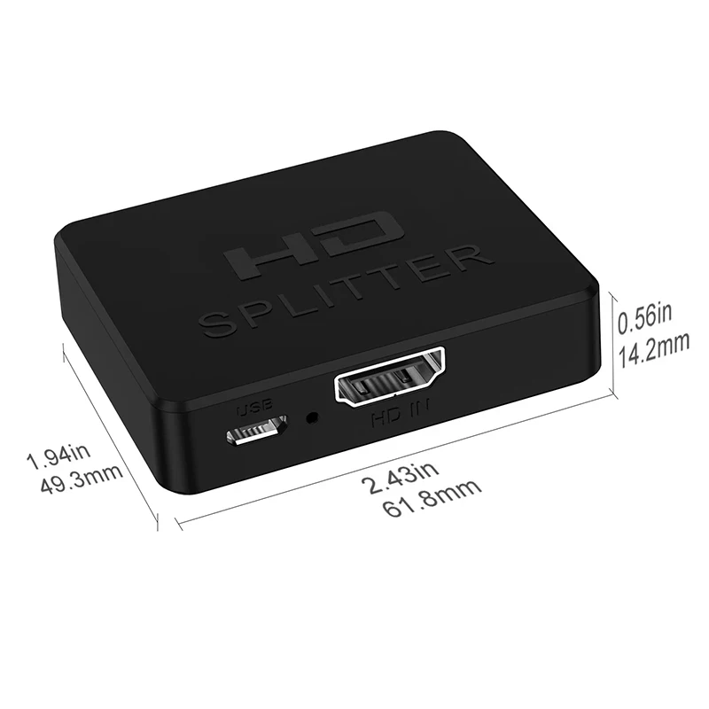 1 in 2 out HDMI-compatible Splitter 4K 1080P 1x2 HDCP Converter 3D Switcher 2 Port Hub PS3 Xbox HDTV DVD TV BOX Monitor hdmi splitter converter