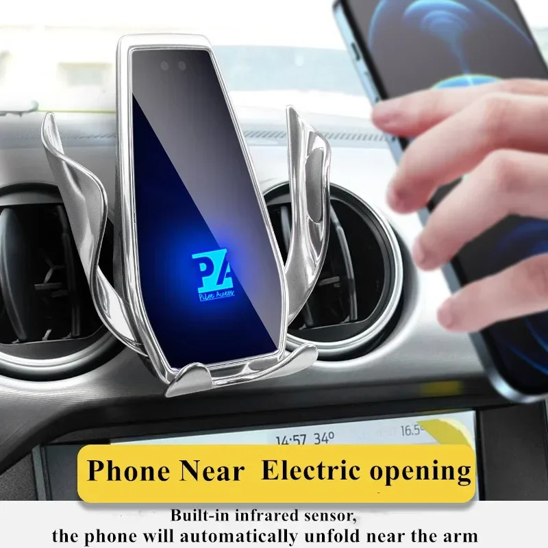 

2015-2021 For Ford Mustang Mobile Phone Holder Wireless Charger Car Mount Navigation Bracket GPS Support 360 Rotating